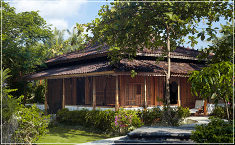 Private spa st Puri Nirwana in antique joglo house