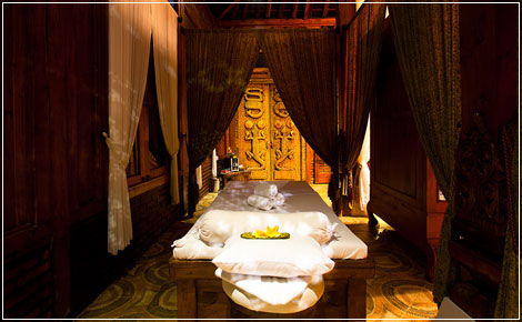 Interrior of SPA Joglo house at puri Nirwana
